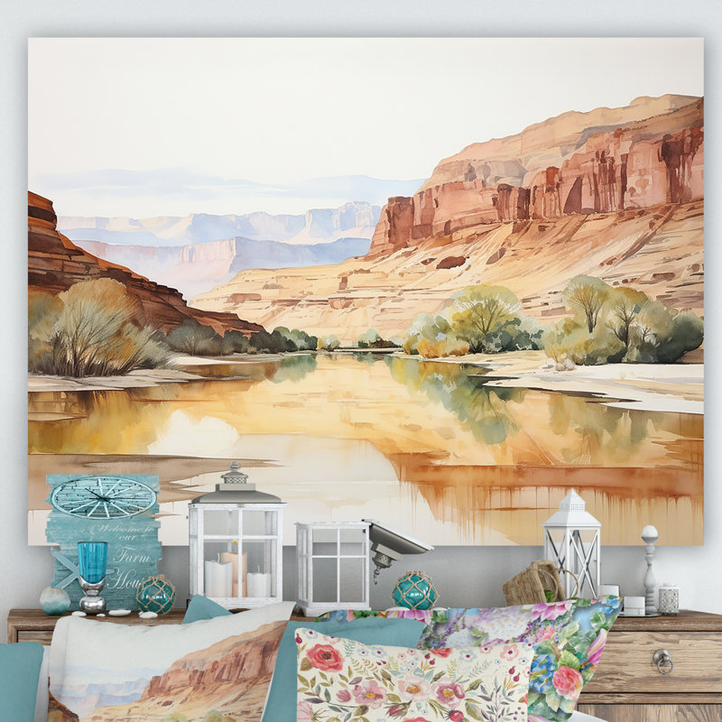 Minimalisme, vue de canyon sur toile, H 30 po x l 40 po x P 1,5 po, Toile tendue