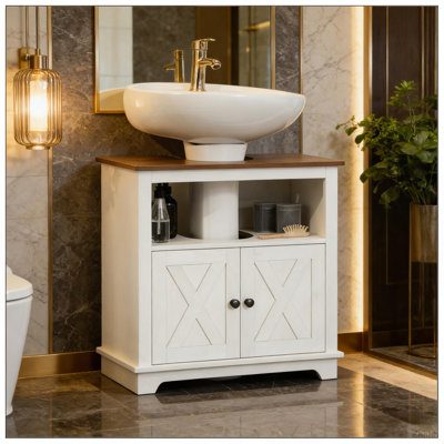Cabinet de salle de bain pratique sous le lavabo, armoire de rangement sur piédestal
