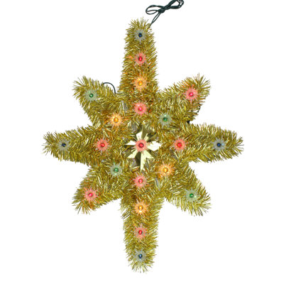 21" Lighted Gold Star of Bethlehem Christmas Tree Topper - Multi-Color Lights