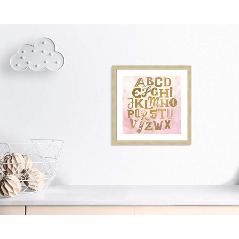 Abc Pink ', impression sur papier, Encadré plat champagne, H 22,5 po x l 22,5 po x P 0,6 po
