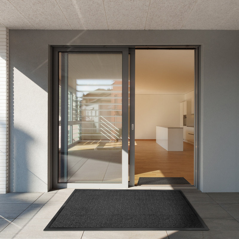 Javione Non-Slip Indoor Doormat, Beige/Black, 90cm W x 600cm L