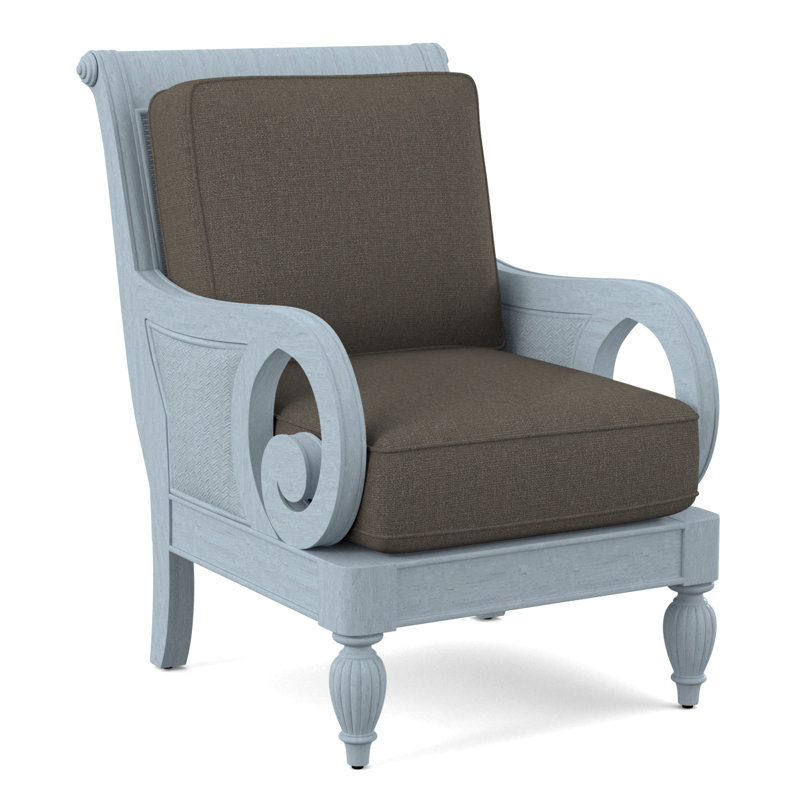 Grand View 71.12Cm Wide Armchair, Gray Sugar Performance; 0863-84, Sea Glass Finish