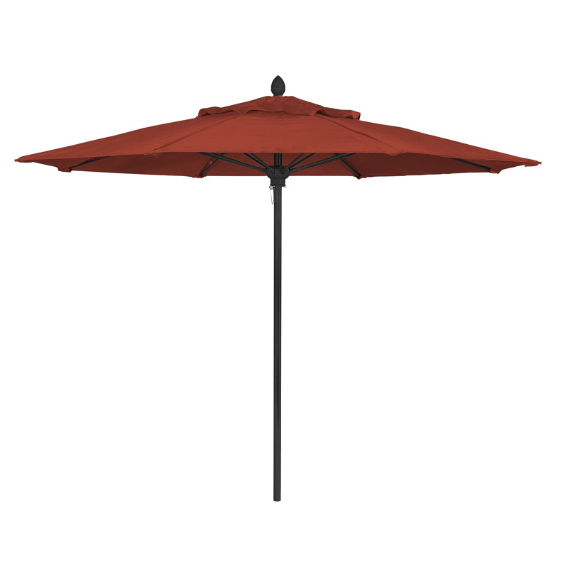Parasol de marché 8 pi Prestige, Sunbrella® terre cuite, Étain