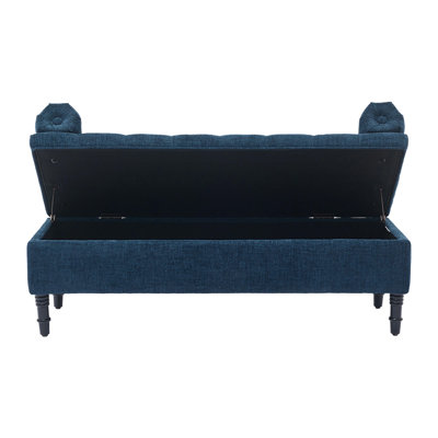 Chenille Upholstered Storage Bench