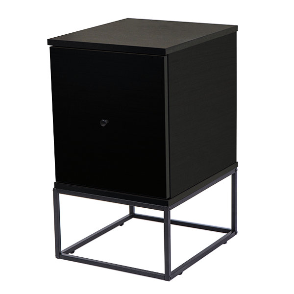 Holzheimer 35.2cm W Manufactured Wood Bedside Table, Black