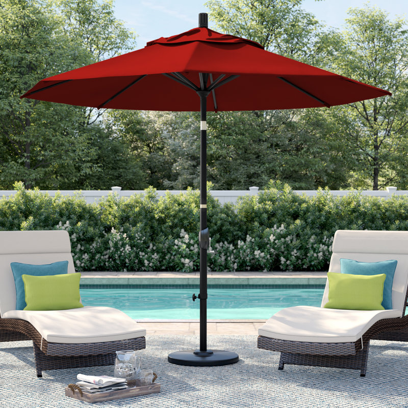 Parasol de marché 9 pi Ayomipo, Toile Sunbrella® rouge Jockey