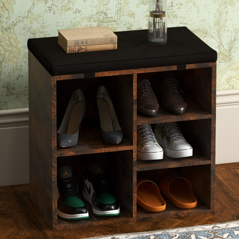 Storage Bench, Rustic Brown/Black