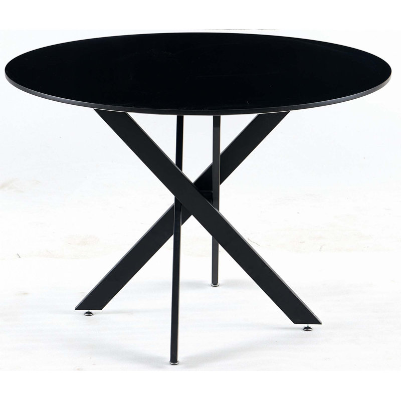 Mid-Century Dining Table(Only Table), Walnut, Black