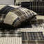 Courtepointe très grand / très grand, réversible noir / brun, avec bordure découpée et motif imprimé noir / brun pour très grand lit, taies décoratives en microfibre avec fermeture à glissière-118640937-118640938