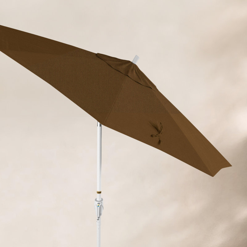 Parasol de marché 7,5', Sunbrella®, Blanc, Sunbrella® teck bruyère