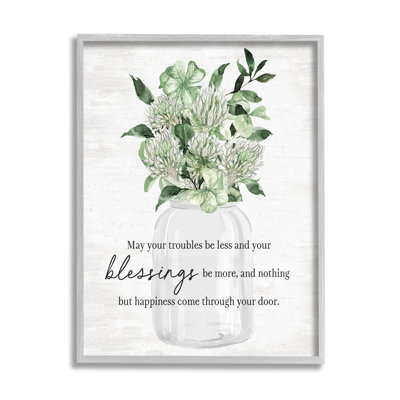 Bb-263-Framed " Blessings & Happiness Proverb " by Lettered And Lined