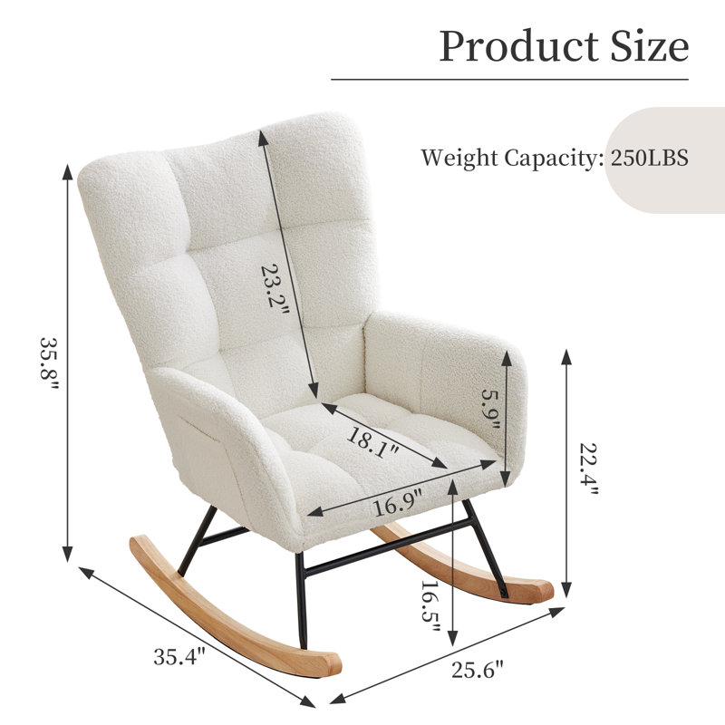 Metal Rocking Chair, Beige