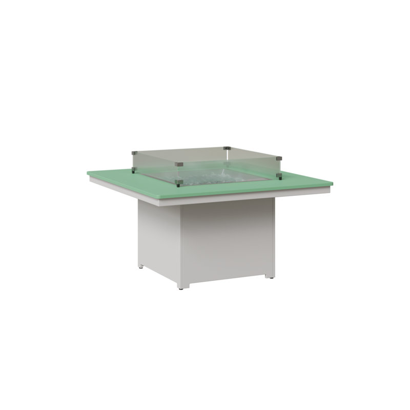 Berlin Gardens Numa Square Fire Pit Table, 24.75" H x 47" W x 47" D, Mint