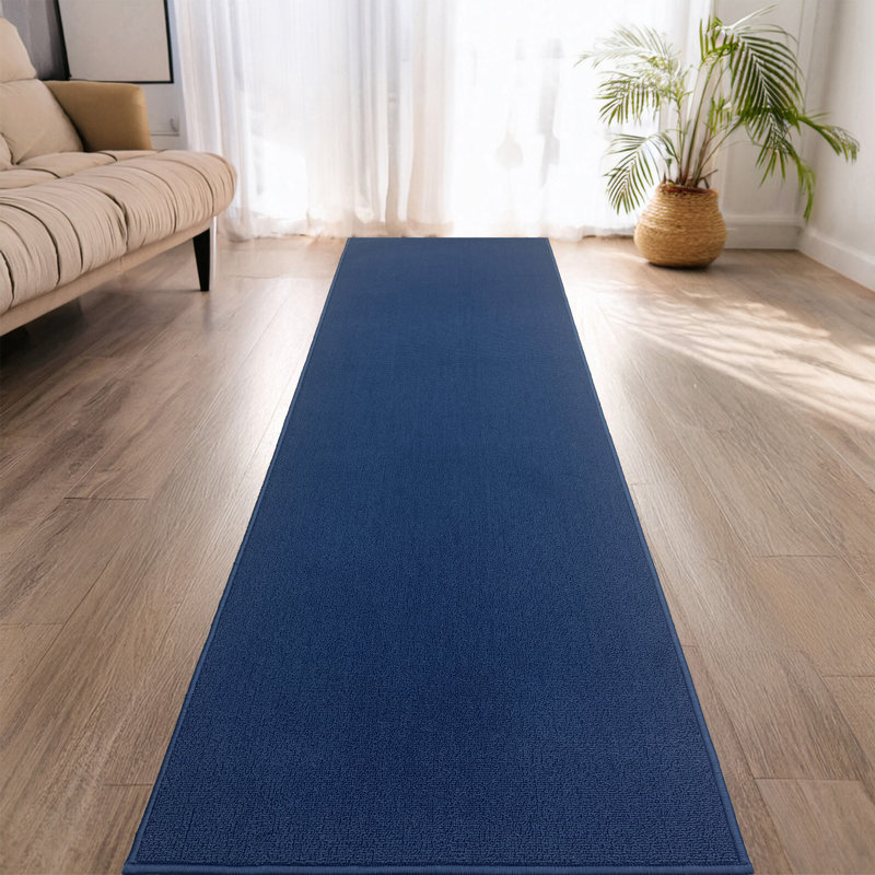 Tapis bleu marine antidérapant sur mesure, Tapis de couloir 2 pi 2 po x 3 pi