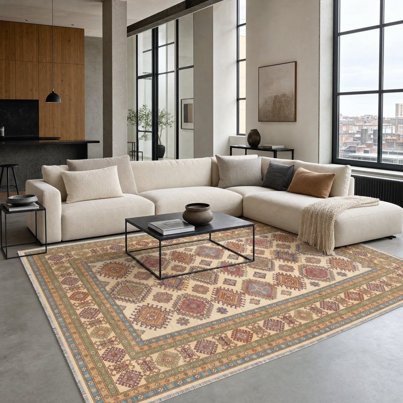 Geometric Cotton and Chenille Flatweave Area Rug, 200 x 300 cm