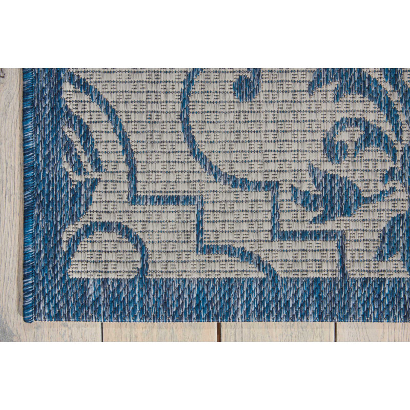 Girraj Damask Indoor / Outdoor Rug, Rectangle 3'6" x 5'6"
