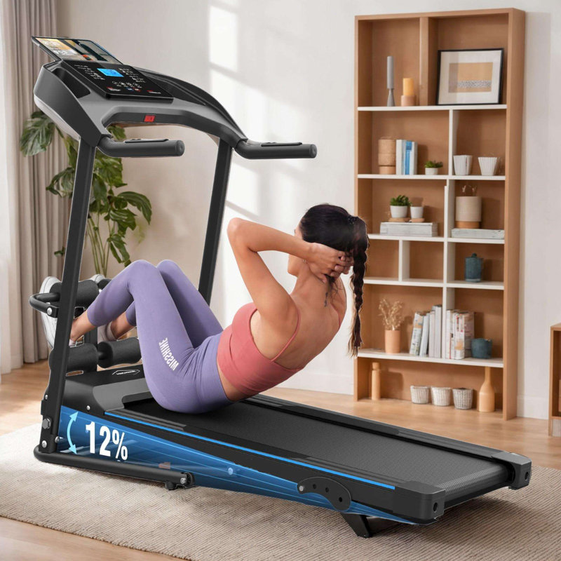 Tapis roulant pliable robuste de 3,5 ch avec inclinaison et banc assis