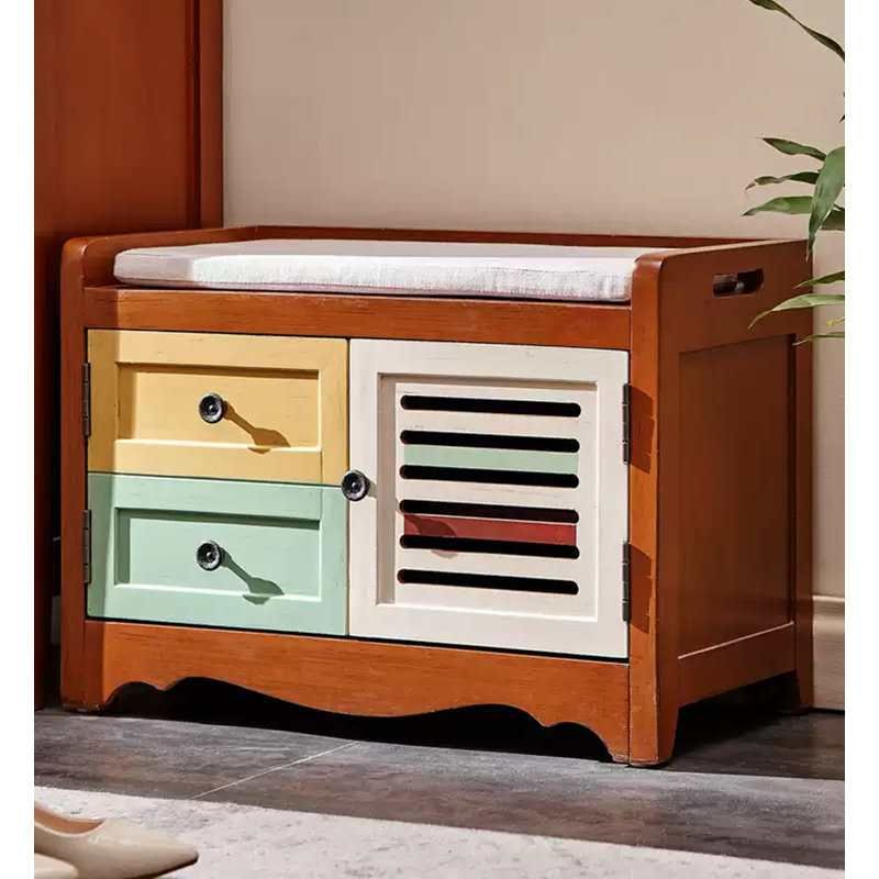 Banc de rangement Vintage, Brun