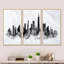 «Chicago Black Silhouette - Cityscape», ensemble d'art mural sur toile-370471170-370471181