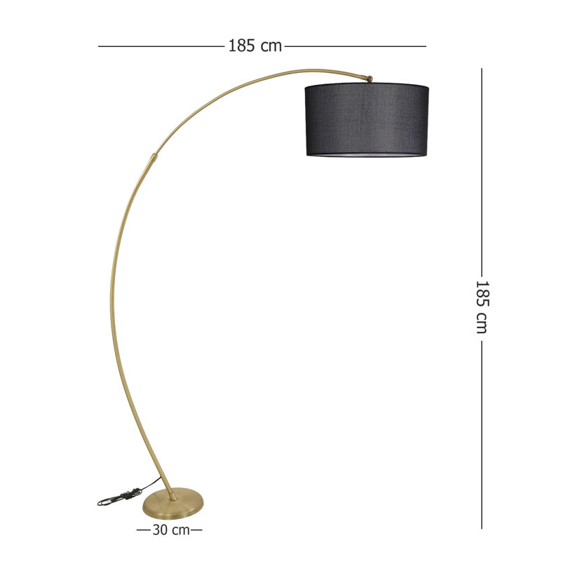 Luro Adjustable Floor Lamp, Black Metal Body, 73.0 inches Height | Electrostatic Oven Dried Paint | E27 Socket, Max 60W | Versatile Modern Design for Living Room, Bedroom & Office | Stylish & Functional Lighting Solution