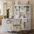L-Shaped Desk With Drawers, Cabinets & 11 Shelves, Power Outlet For Home Office & Study-1342830867