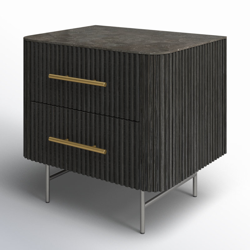 Geira 26'' W Nightstand, Black