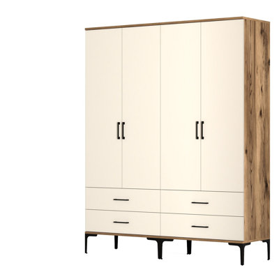 Berend 4 Door Manufactured Wood Wardrobe