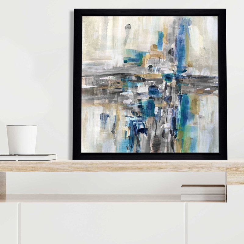 «Burnt Pine I» par Susan Jill - Peinture, L 31,5 po x H 31,5 po, Cadre noir