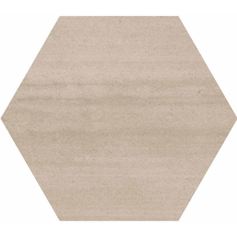Cotto Charm 8" Porcelain Flat Hex Tile, Tan