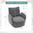 360° Swivel Leisure Chair Fabric Striped Armrest Swivel Chair With Sand-Rimmed Fabric And Metal Bracket-1948947894