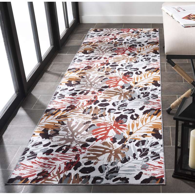 Tapis ivoire / rouille Amalea 826, Tapis de couloir 2 pi 6 po x 8 pi