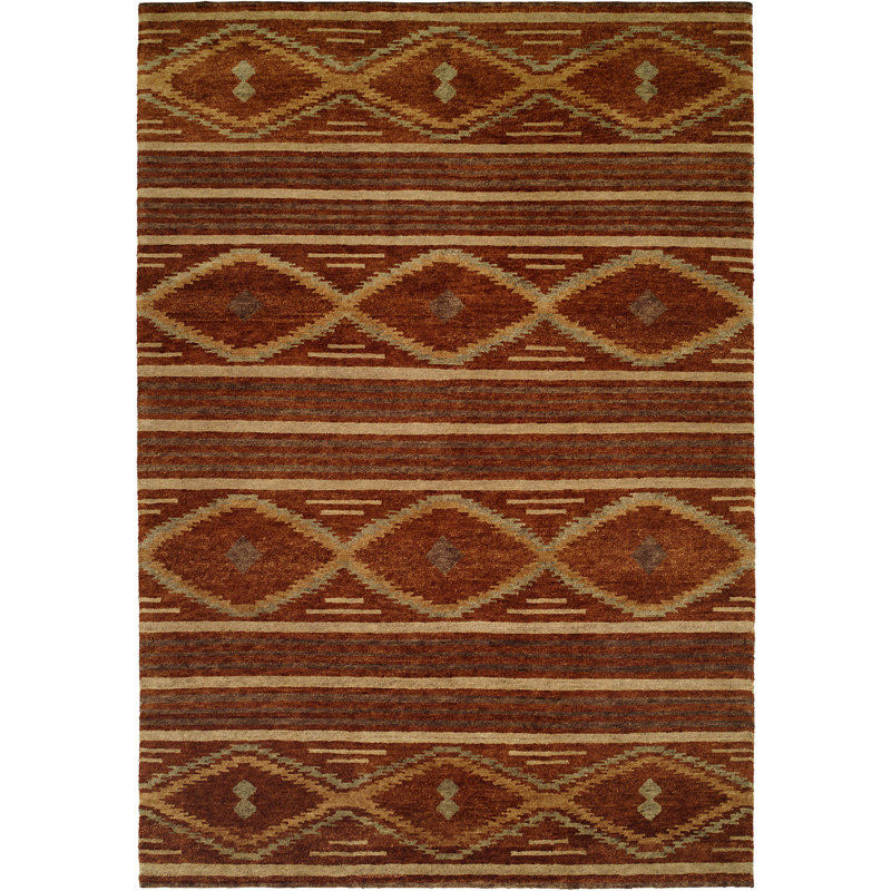 Sitkin Wool Southwestern Area Rug in Brown, Rectangle 12' x 15'