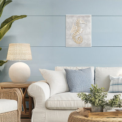 Grey Seahorse Drawing Wall Plaque, design by Patti Bishop