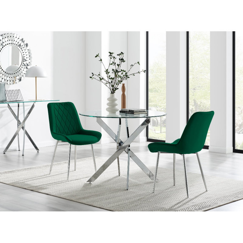 Tierra 2 - Person Dining Set, Green/Silver