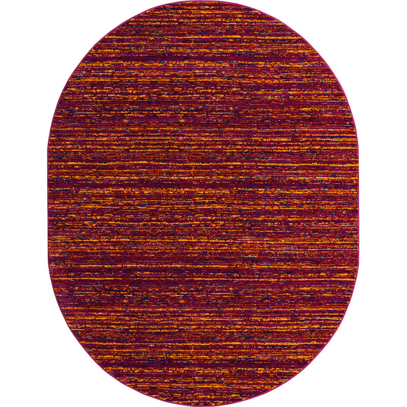Tapis contemporain brun Manlia, Ovale 7 pi 10 po x 10 pi