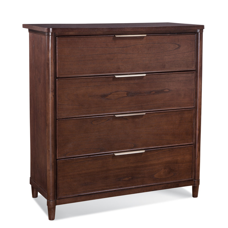 Clair Solid Wood 43'' W 4 - Drawer Dresser, Stone Hearth