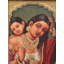 Mère avec enfant, peinture de Tanjore | Avec cadre en bois de teck rétro