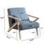 Fauteuil d'appoint rembourré en lin de 26,8 po de largeur avec pieds en bois et un coussin Salma-1013550232