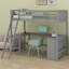 Lit mezzanine avec tablettes et bureau-423759735