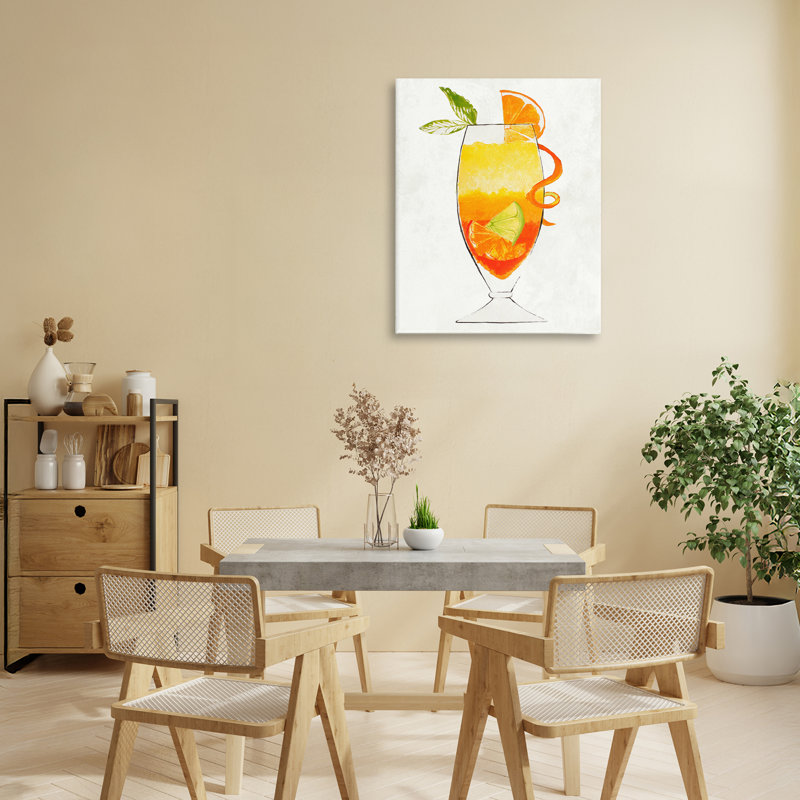 Summer Cocktail Orange Fruit Canvas, design by Lorenzo Collective, 20" H x 16" W