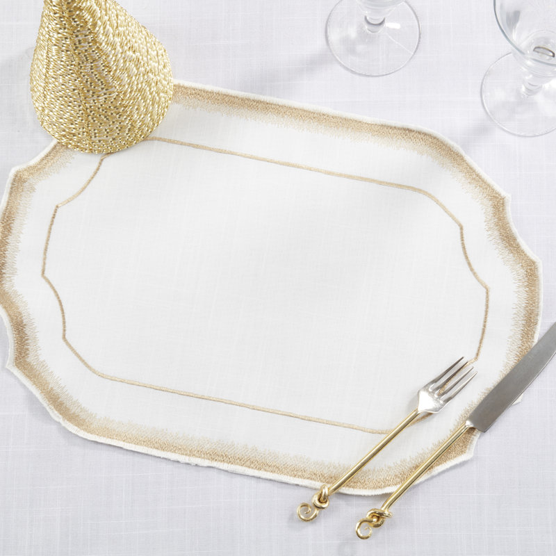 Napperon Elegant, Blanc / or