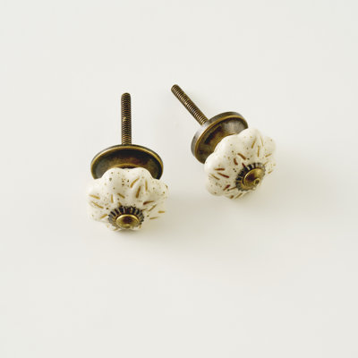 Ensemble de 2 boutons d'armoire en céramique Alora