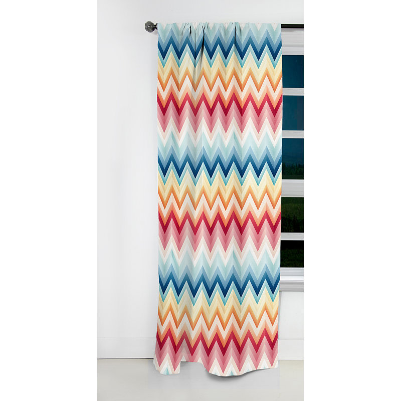 Motif à chevrons rétro Mid-Century - Rideau à chevrons - Rideau occultant à chevrons - 1 panneau, L 52 po x L 120 po