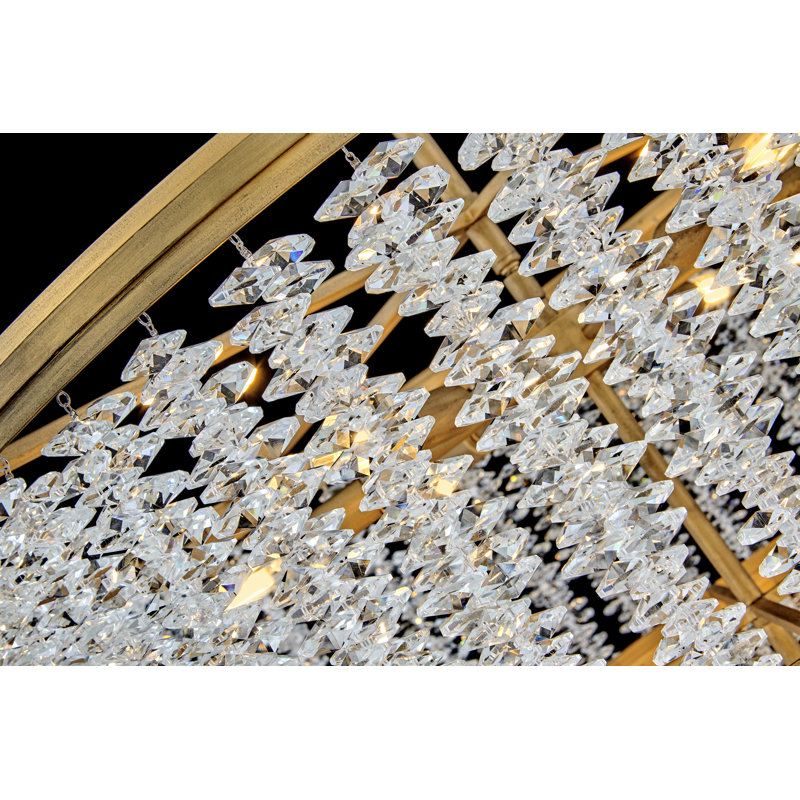 Rubina Multi-Tier Chandelier w/ Hand-Strung Crystal Strands, 20" H x 30" W x 30" D, 12