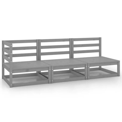 Faustena Garden Lounge Set Solid Pinewood