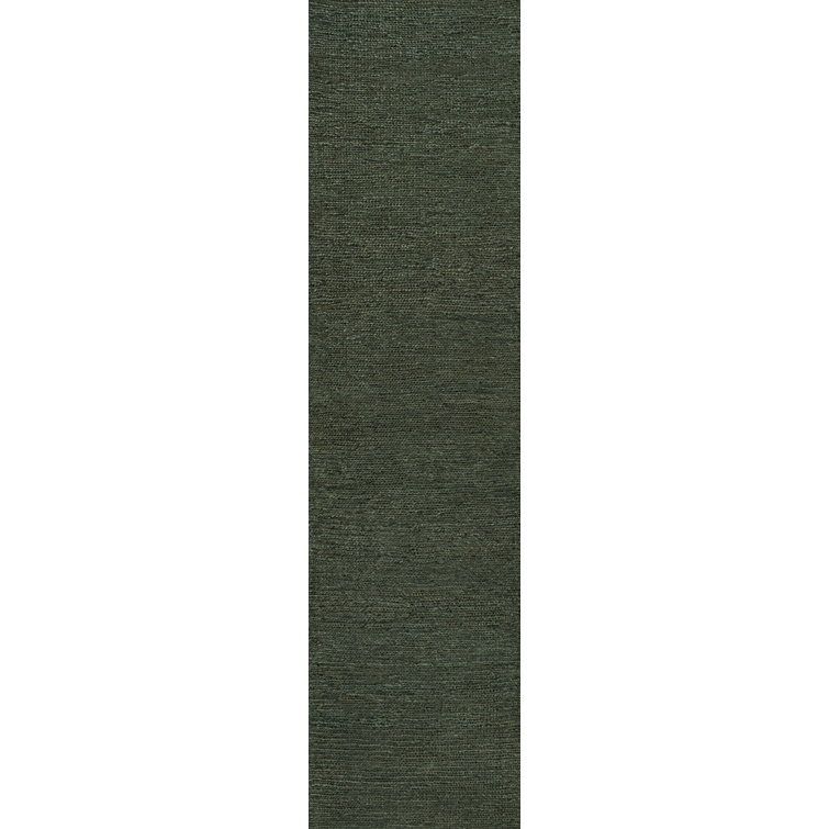Griffin Rustic Farmhouse Woven Jute Solid Green Rug