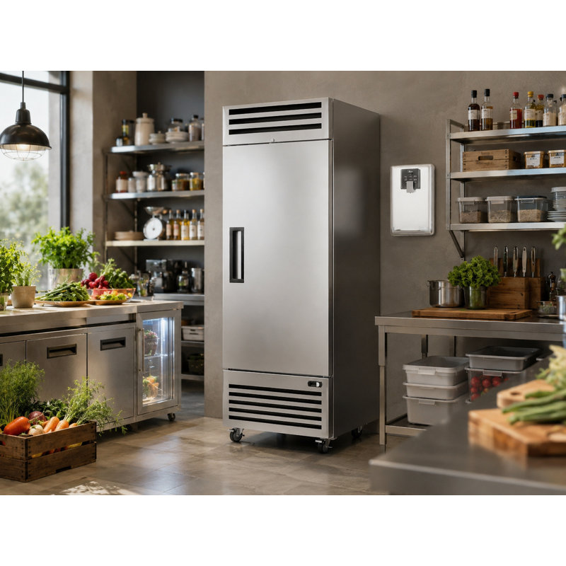 20,3 pieds cubes Pi. Réfrigérateur commercial commercial à 1 porte en acier inoxydable, réfrigérateur vertical pour cuisine de restaurant