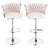White Bar Chair 2-Piece: Woven Design Backrest, Adjustable Height, 360 Degree Rotation, Stable Footrest, Circular Metal Base-117306305