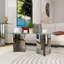 Table basse en verre et argent