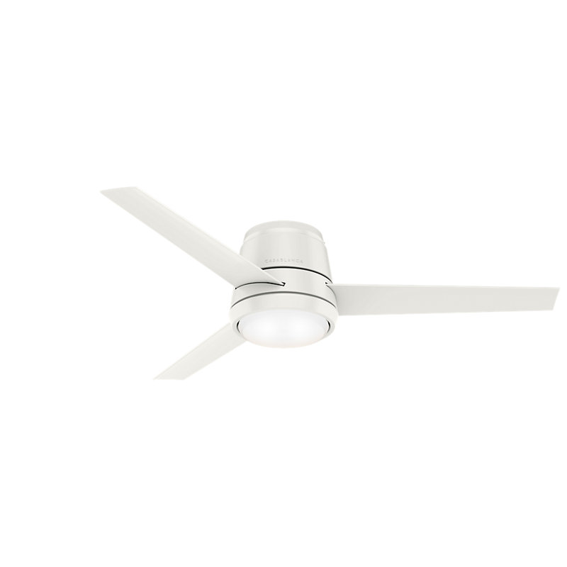 Ventilateur de plafond encastré à DEL 3 pales 54 "avec commande murale et ensemble d'éclairage inclus Commodus, Blanc frais